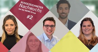 In bunt: Die ausgezeichneten Azubis Anna-Lisa Kleinsorg, Tobias Dannapfel und Katrin Schäfer (v.r.) sowie Pia Lensing und Marwan Omar aus dem ersten Teil der Serie. 